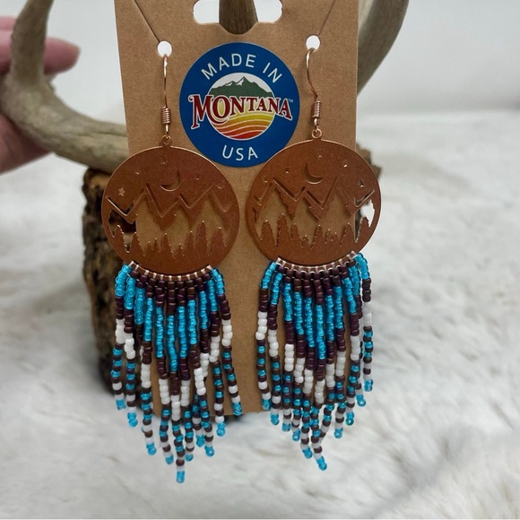 Beaded Fringe Earrings Copper Mountain - Picture 3 of 6